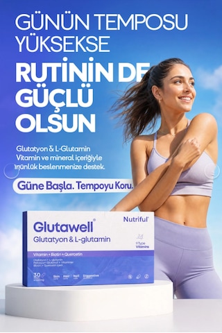 Nutriful Glutawell Glutatyon Ve L-Glutamin İçeren Takviye Edici Gıda 30 Tablet