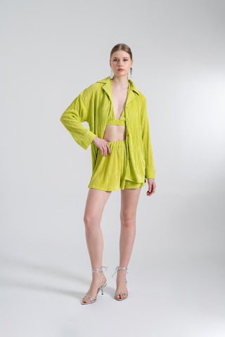 Holly Lolly Oversize Düğme Kapamalı Comfy Oversize Gömlek Yeşil
