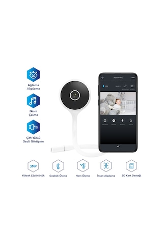 Hybrone Flex Wi-fi Ninni Çalan Akıllı Bebek Kamerası, Ağlama Algılama, Sıcaklık Ve Nem Ölçümü, Bebeğinizle Uzaktan Konuşma