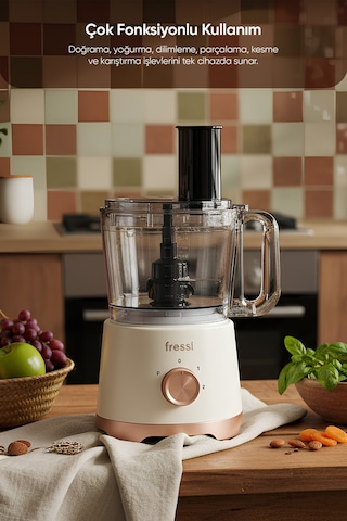 Fressi FR-PBL02 1200 W Armonia Power Mutfak Robotu Salata Doğrayıcı Blender Seti