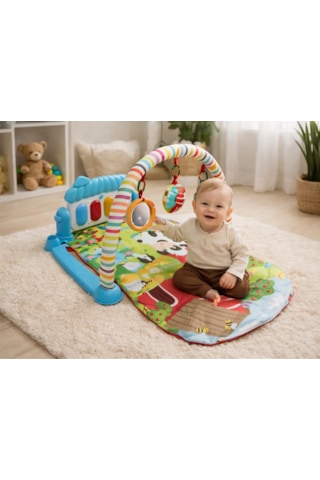 Toys2you Piyanolu Oyun Halısı Işıklı ve Müzikli Gelişim Matı Safari 70x45x35