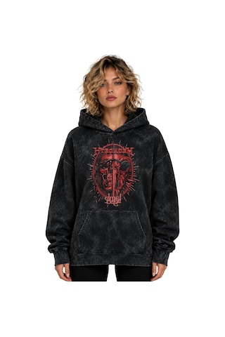 Sevbano Megadeth Lamb Of God Rock Metal Müzik Grubu Baskılı Unisex Oversi Siyah