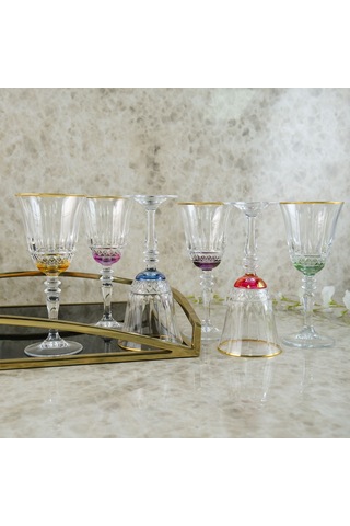 Aryıldız Fiona 6'lı Uzun Kadeh Gold 300 Ml Renkli
