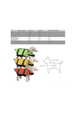 Mufunye Köpek Yüzme Kurtarma Ceketi, Reflektif Fonksiyonlu, Köpük Ve Poliester Malzeme, Yeşil/yeşil/turuncu Seçenekli, 7 Farklı Beden Xxs-xxl HS615