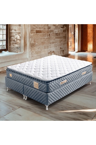 Setaymobilya Ortopedik Yatak, Stella Açık Mavi Pedli Ortopedik Yaylı Yatak