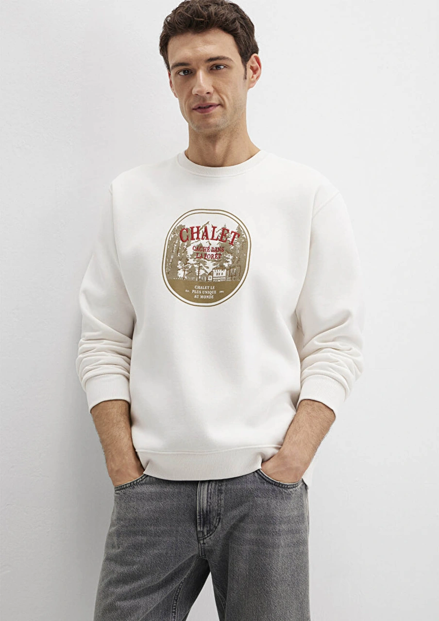 Mavi Kırık Beyaz Erkek Sweatshirt M0s10484-70057 Kırık Beyaz