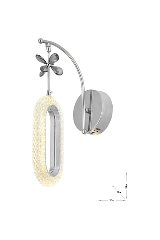 Sessi Power Ledli Modern Lüks Duvar Aplik, 3 Renk: Sarı-beyaz-gün Işığı - Krom Krom