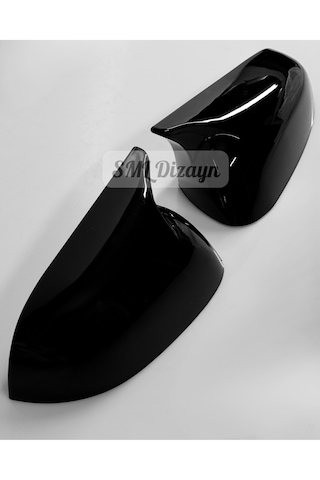 Vw Golf 4 Uyumlu Yarasa Ayna Kapağı Kaplama - Parlak Siyah Piano Black Plastik M Stil 2 Adet Sağ-sol