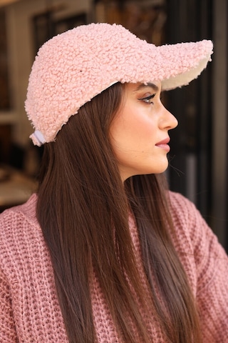Kadın Kıvırcık Peluş Kep Şapka Rkş-07 Pudra Pudra