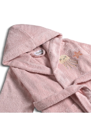 Jelly Hug Bebek Banyo Seti %100 Pamuk Denizanası Nakışlı Pudra 5 Parça