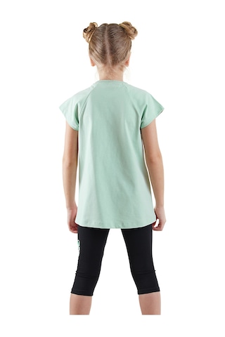 Denokids Puanlı Kaplan Kız Çocuk T-shirt Tayt Takım Renkli Çok Renkli