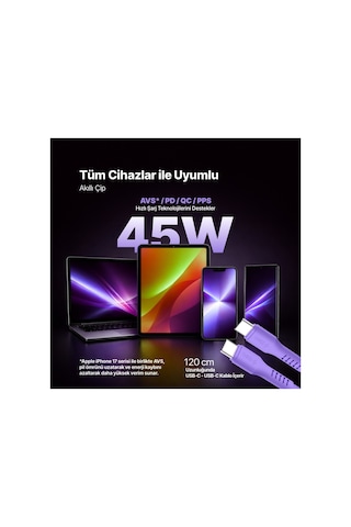 Ttec Smartcharger Gan 45w Avs Pd Seyahat Hızlı Şarj Aleti + Usb-c - Usb-c 3a 120 Cm Kablo Neon 96702750