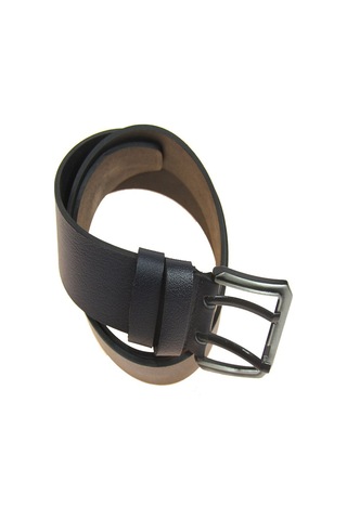 Hakiki Deri Erkek Çift Dilli Kot Kemeri 4,5 Cm Siyah