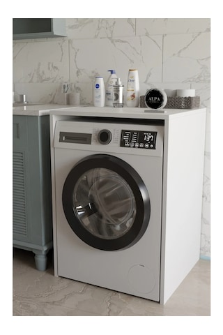 Modern Çamaşır Makinesi Kaplama Dolabı Tezgah Koruyucu Çok Amaçlı Banyo Düzenleyici Beyaz