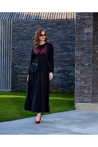 Misswhence Çanta Detaylı Elbise Siyah 37834 Siyah