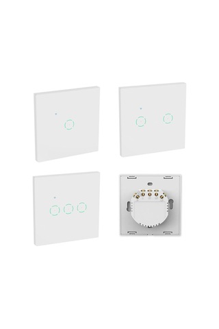 Tuya Smart Life Wifi Akıllı Lamba Siyah Cam Duvar Dokunmatik Akıllı Anahtar Siyah 4 Tuş