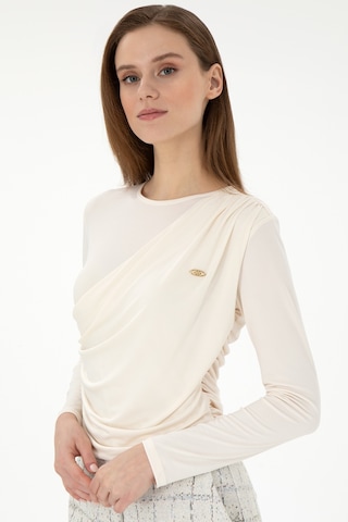 U.S. Polo Assn. Kadın Krem Bisiklet Yaka Sweatshırt 50291561-VR071
