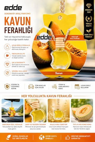Edde Kavun Kokulu Askılı Apple Araba Araç Oto Kokusu Dikiz Aynası Kokusu 001