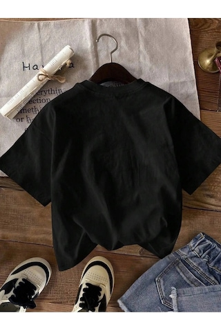 Startmore Ben Kadın T-shirt Erkek Pamuk Kısa Kollu Tees İle Konuşmaktan Korkuyorum Komik Sert İskelet M 3016 Siyah