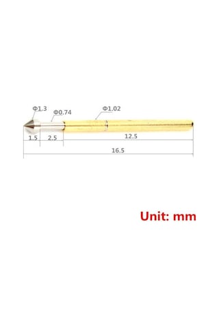 Pogo Pin P75-e2 100 Adet Set Altın Kaplama Yaylı Test Probu Pim 1.3mm Konik Kafa Programlayıcı