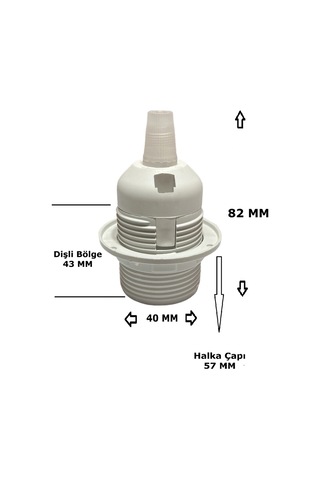 İtalyan Tip E27 Tam Dişli Duy Vidasız Geçmeli Bakalit Beyaz 250v-4a 5 Adet