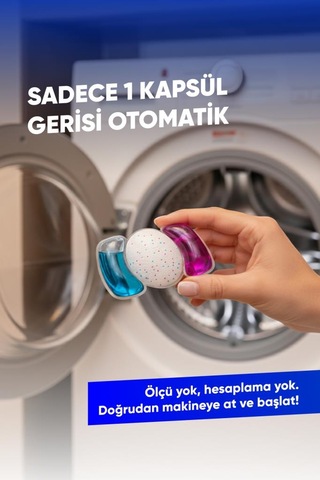 Ice Fresh Çamaşır Makinesi Deterjanı Hepsi Bir Arada Kapsülü 22 Yıkama Beyazlar Ve Renkliler Yerli Üretim 100 ML
