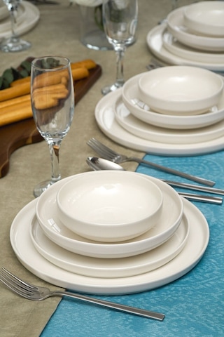 Heda Porselen Rüya Kırık Beyaz 24 Parça 6 Kişilik Porselen Yemek Takımı