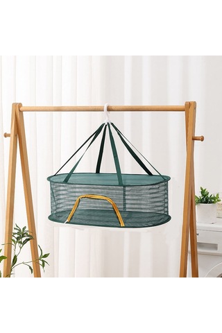 40 X 60 Cm Katlanabilir Kurutma Balıkçılık Sebzeler Balık Ağı Asılı Giysi Kurutma Depolama Rafı, Özellikleri: 1 Katman Yeşil