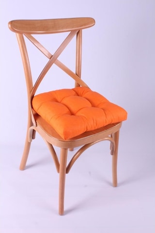 Altınpamuk Altınpamuk Lina Pofidik Turuncu Sandalye Minderi Özel Dikişli Bağ