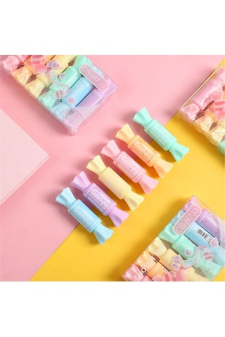 6'lı Şeker Fosforlu Kalem Seti - Çok Renkli