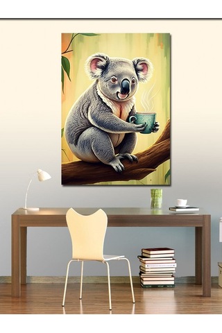 Kanvas Tablo Koala Çay Molası 70cmx100cm