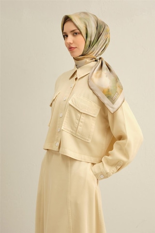 Armine 2025 İlkbahar - Yaz - Dj Saf İpek Eşarp Sura -9310 - 90 X 90 / Yeşil 02 Yeşil 02