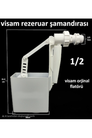 Visam Jet Flator 1/2 Gömme Rezervuar Slim 80 Uyumlu Beyaz