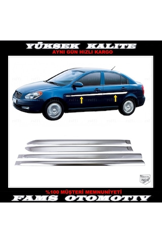 Hyundai Accent Era Krom Yan Kapı Çıtası 4 Kapı 2006 Üzeri P.çelik