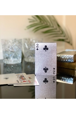Gümüş Kaplama  Iskambil Oyun Kartı