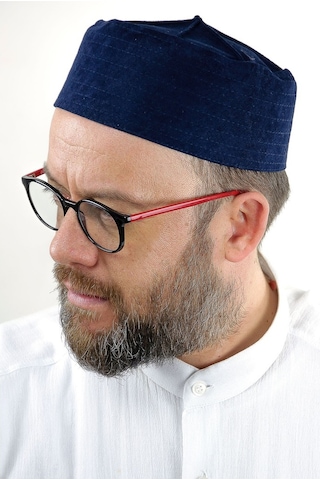 Kubbeli Sert Kalıp Takke - Lacivert