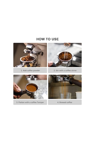 Tenfowee 51mm 304 Çelik Kahve Tamper Ve 6 İğne Stirrer Seti - 35lb Sabit Basınçlı Kahve Makinesi Aksesuarı Kahverengi