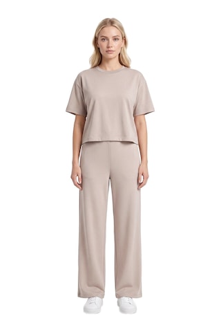 Cottonill Premium - Sway Collection Vizon Basic Yüksel Bel Modal Bol Paça Kadın Pantolon