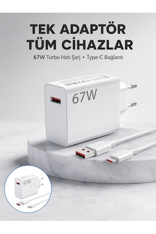 Akü Sarj Cihazı 67 Watt Güvenli Hızlı Şarj Adaptörü Samsung M31 M33 M51 Uyumlu Yeni Nesil
