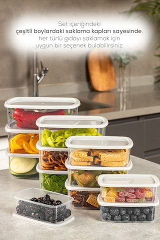 Vienev 12li Hava Geçirmez Saklama Kabı Seti Gri 3x 250-500-750-1200 Ml Gri