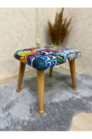 Trend Naturel Diego Ahşap Ayak Uzatma Pufu Makyaj Koltuğu Bench Tabure