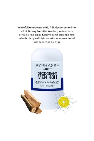Byphasse Groovy Paradise 48H Erkek Roll-On Deodorant 50 ML