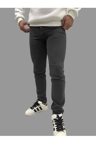 Erkek Dar Paça Düz Newone Füme Kot Pantolon Füme