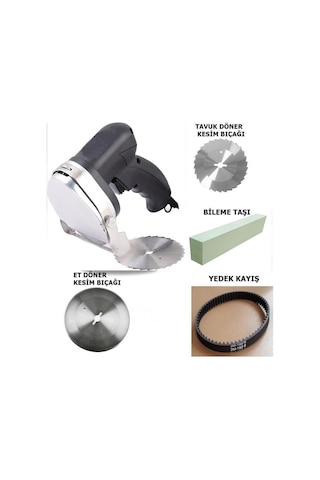 Döner Kesme Makinası Elektirikli+yedek Tavuk Döner Kesme Bıçağı+yedek Kayış-rdc