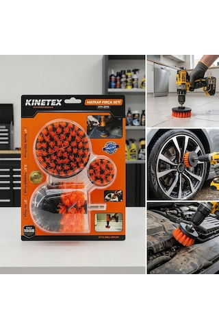 3pcs Set Matkap Fırçası 1/4 Inc - 6.3mm Büyük Düz 4 Inc Yuvarlak 3.5 Inc Uç Fırça 2 Inc Ktx-3375 Bx40