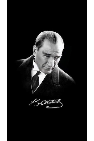 Siyah Beyaz Atatürk Temalı Cam Tablo