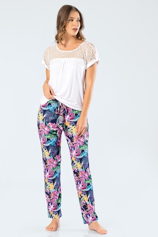 Türen 3302 Desenli Kadın Pijama Takımı - Lacivert Lacivert