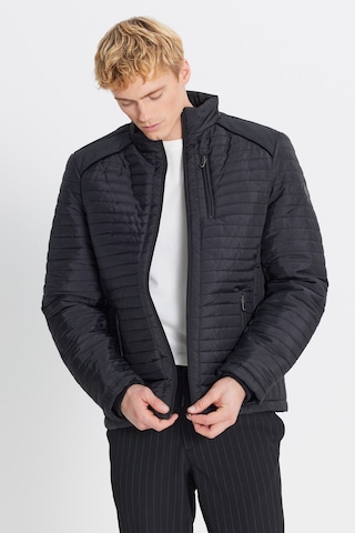 AC&Co / Altınyıldız Classics Erkek Sıyah Standart Fit Normal Kesim Dik Yaka Desenli Mont Siyah