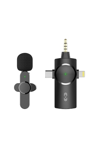 Daytona K9 Wireless 3ın1 Kablosuz Type-C-Lightning-Jaklı Mikrofon