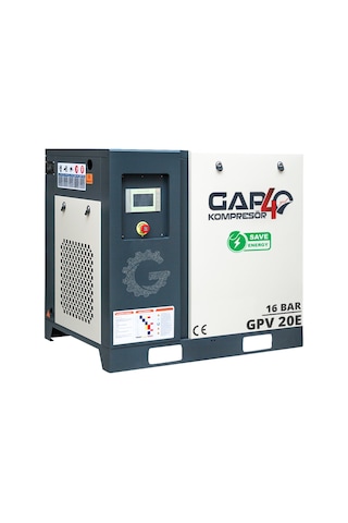 İnventörlü Vidalı Hava Kompresörü 16 Bar 20 Hp
